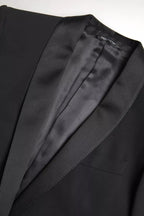 بليزر مارتيني صوف أسود بقصة صدر واحدةclothing