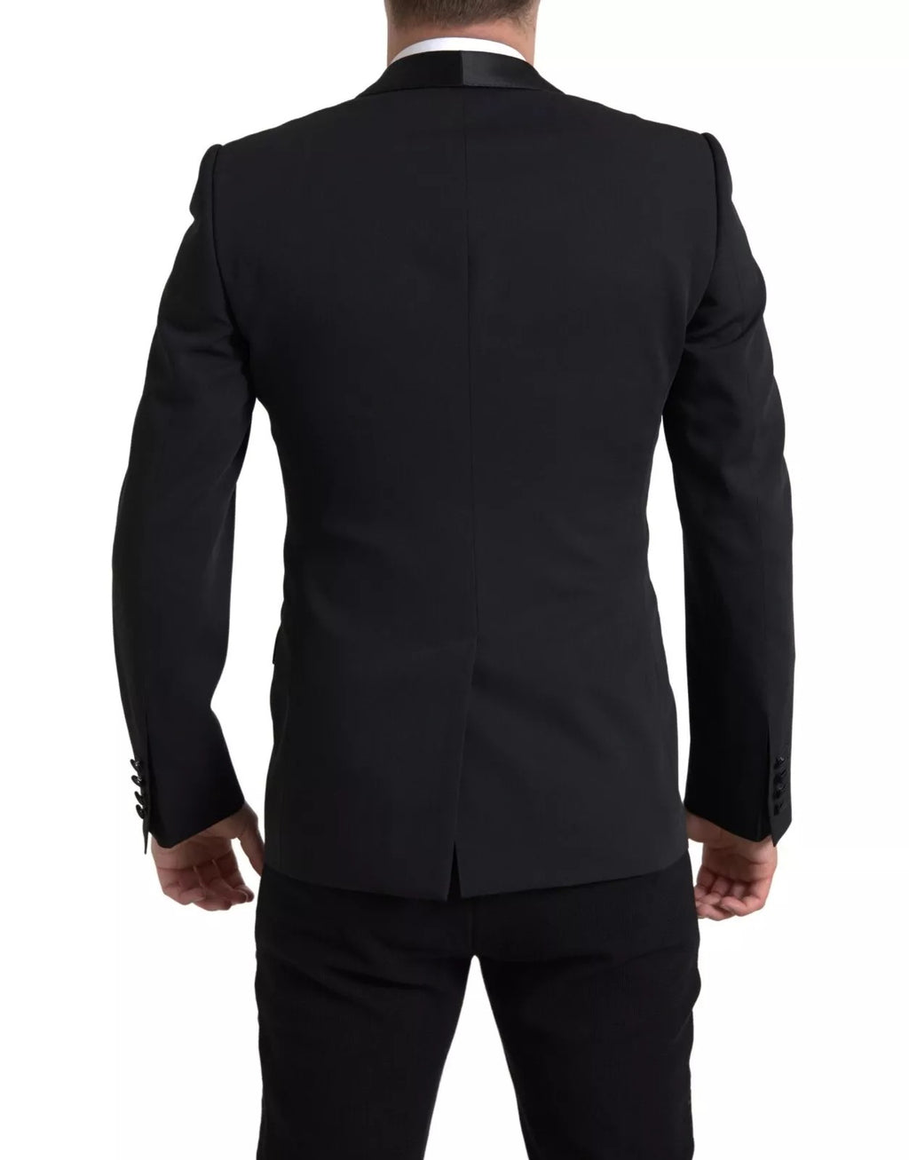 بليزر مارتيني صوف أسود بقصة صدر واحدةclothing