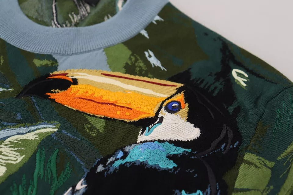 سترة صوف حريرية بقبة دائرية وشعار Jungle