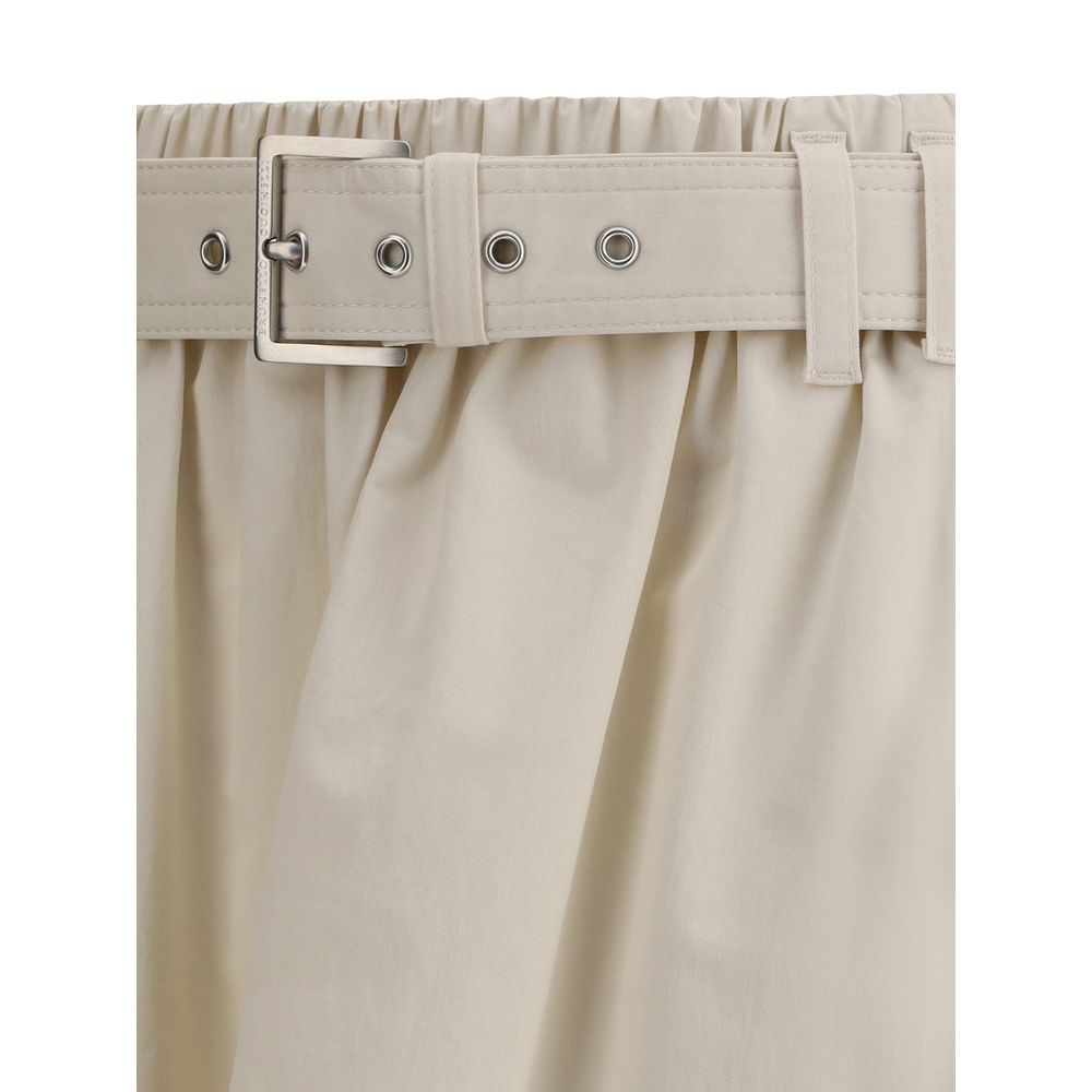 Cream Wide Long Skirt