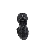 Black Polyethylene Athletic Sneakers