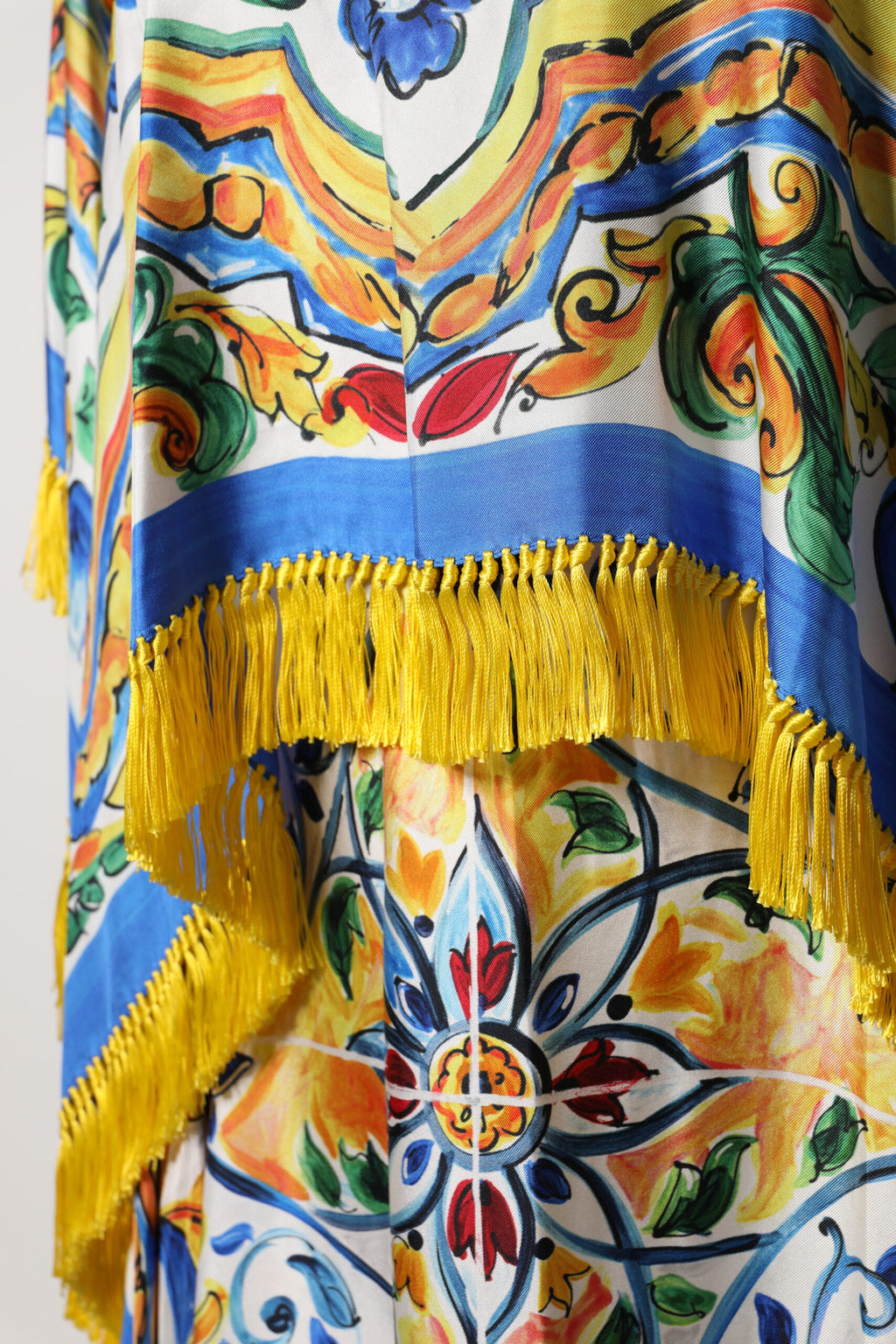 Multicolor Majolica Kaftan Short Sleeves Maxi Dress
