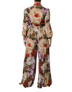 Multicolor Floral Wide Leg Jumpsuit Dress
