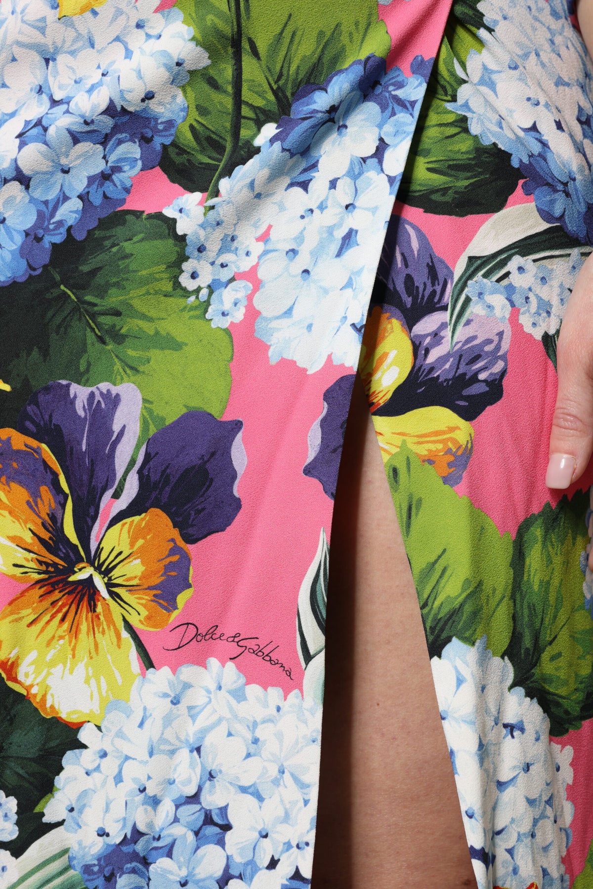 Multicolor Floral Side Slit Midi Dress