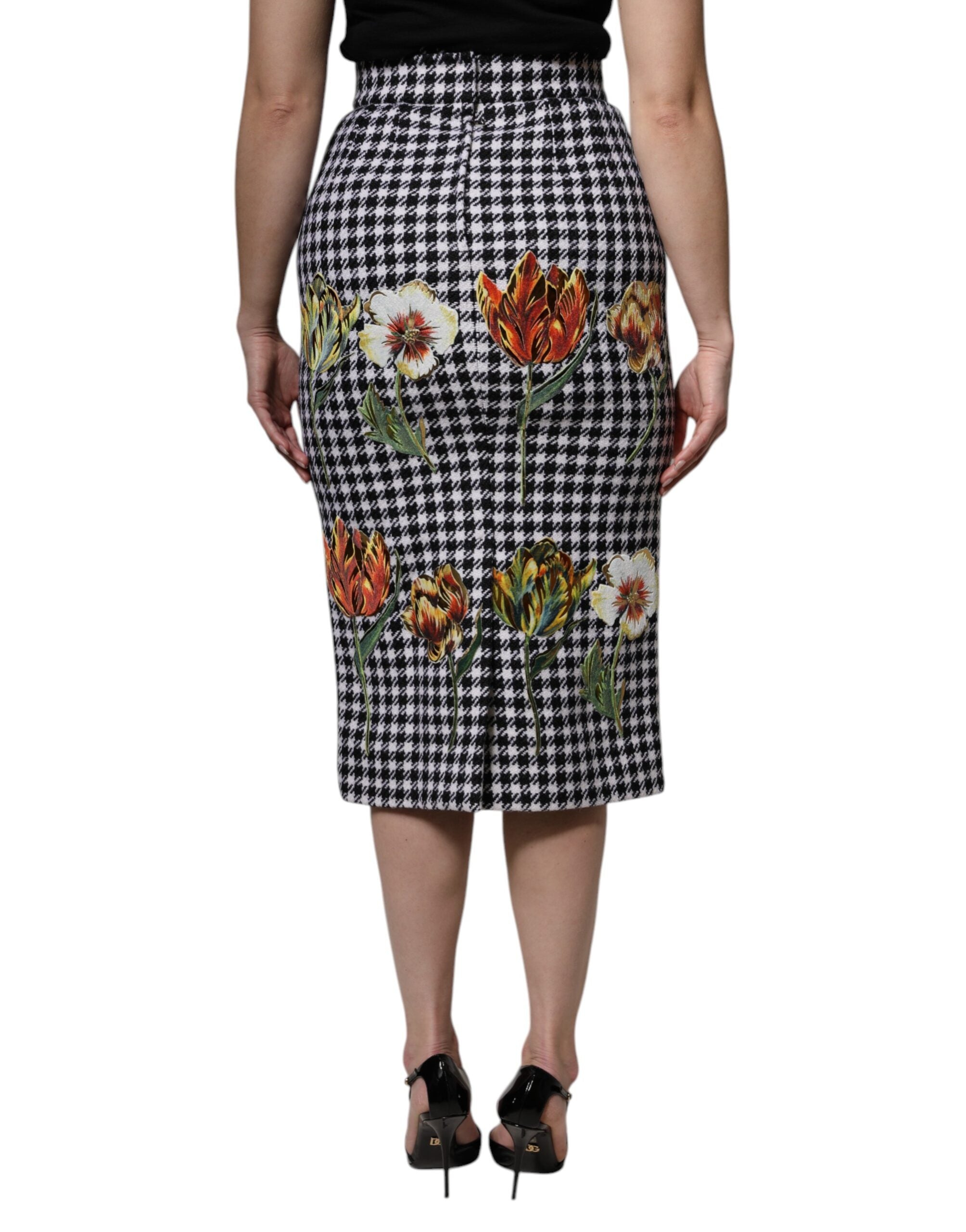 Multicolor Floral Print High Waist Pencil Cut Skirt