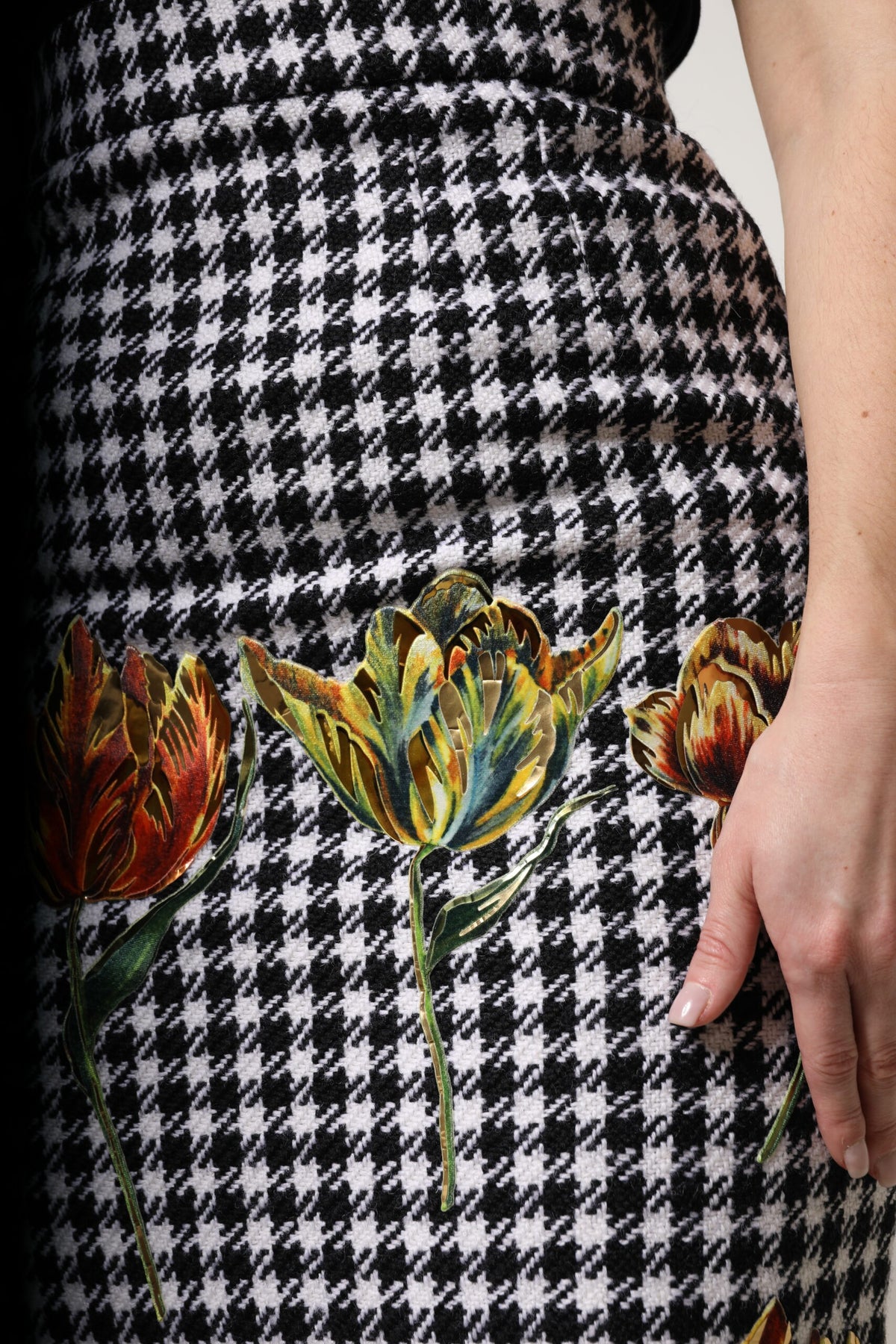 Multicolor Floral Print High Waist Pencil Cut Skirt