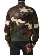Multicolor Cotton Bomber Full Zip Jacket