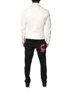 White Collared Full Zip Biker Coat Jacket
