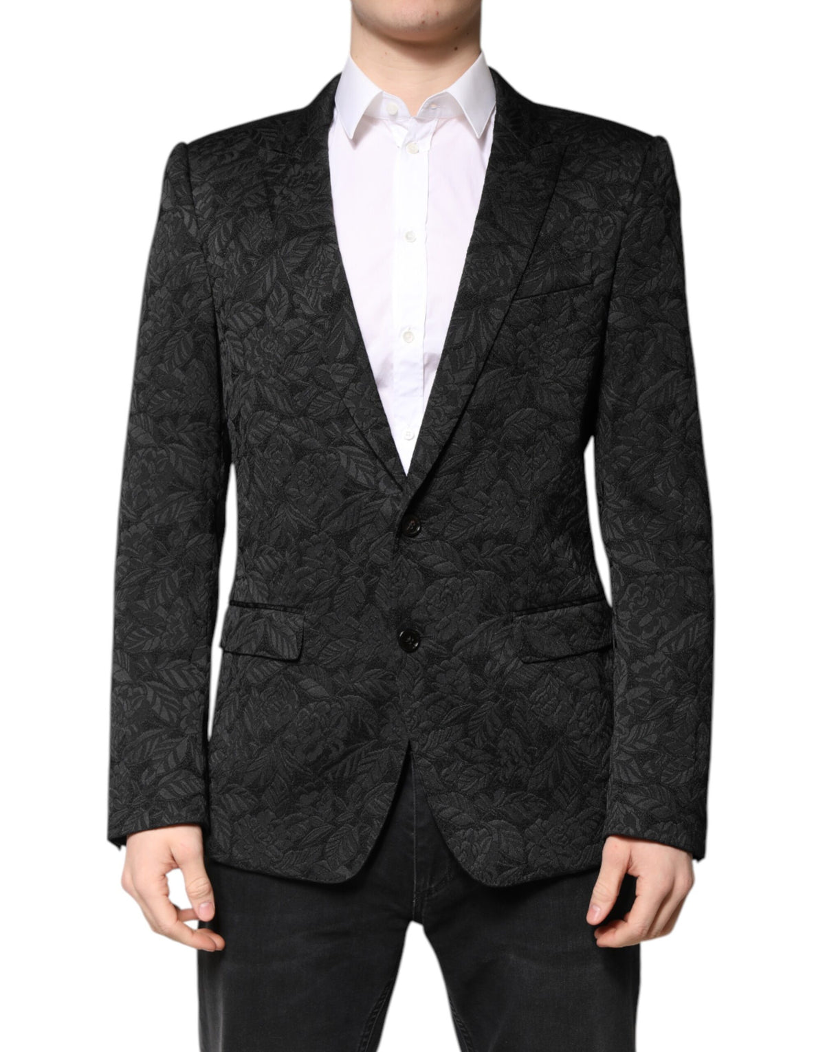 Black MARTINI Brocade Single Breasted Blazer