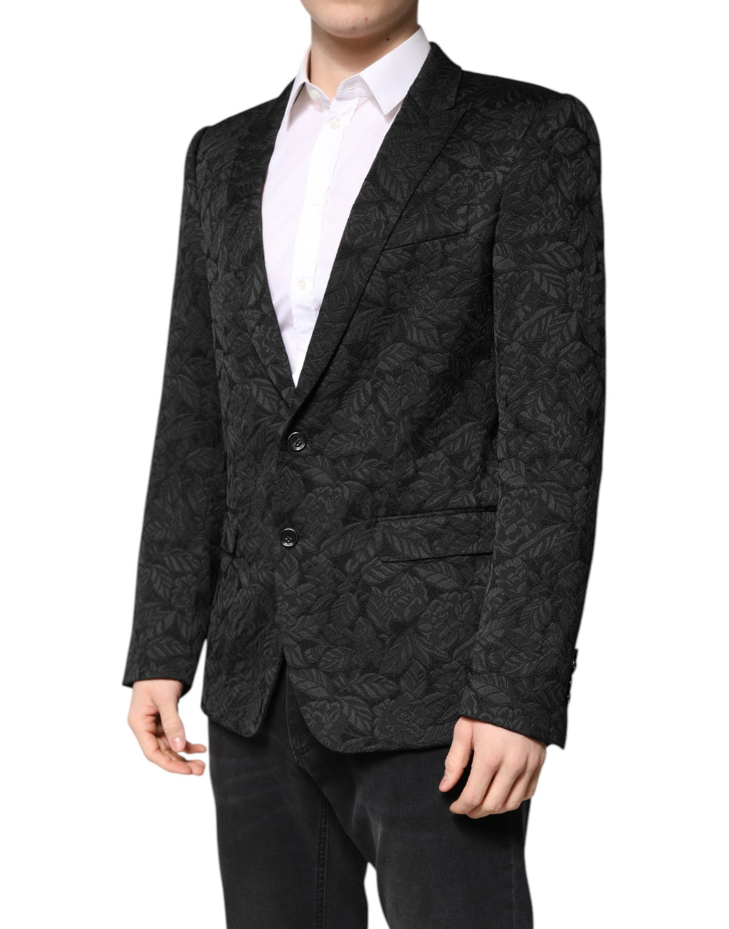 Black MARTINI Brocade Single Breasted Blazer