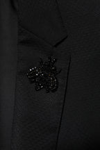 Black Wool Single Breasted 2 Piece Suit