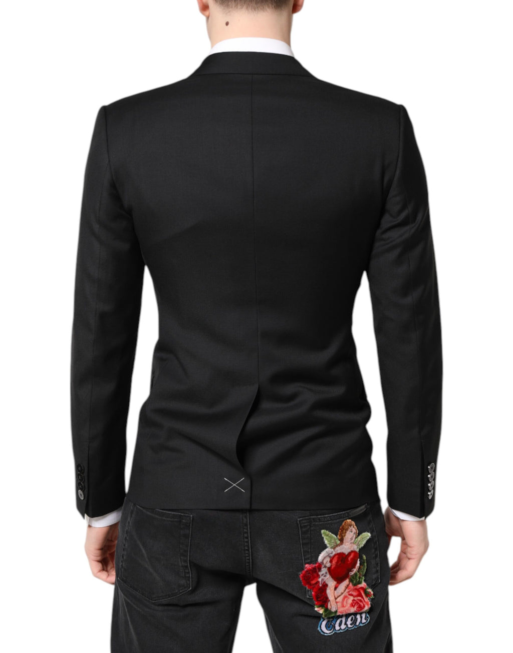 Black MARTINI Double Breasted Coat Blazer