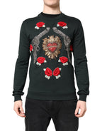 Black Sequined Embellished Pullover Sweater