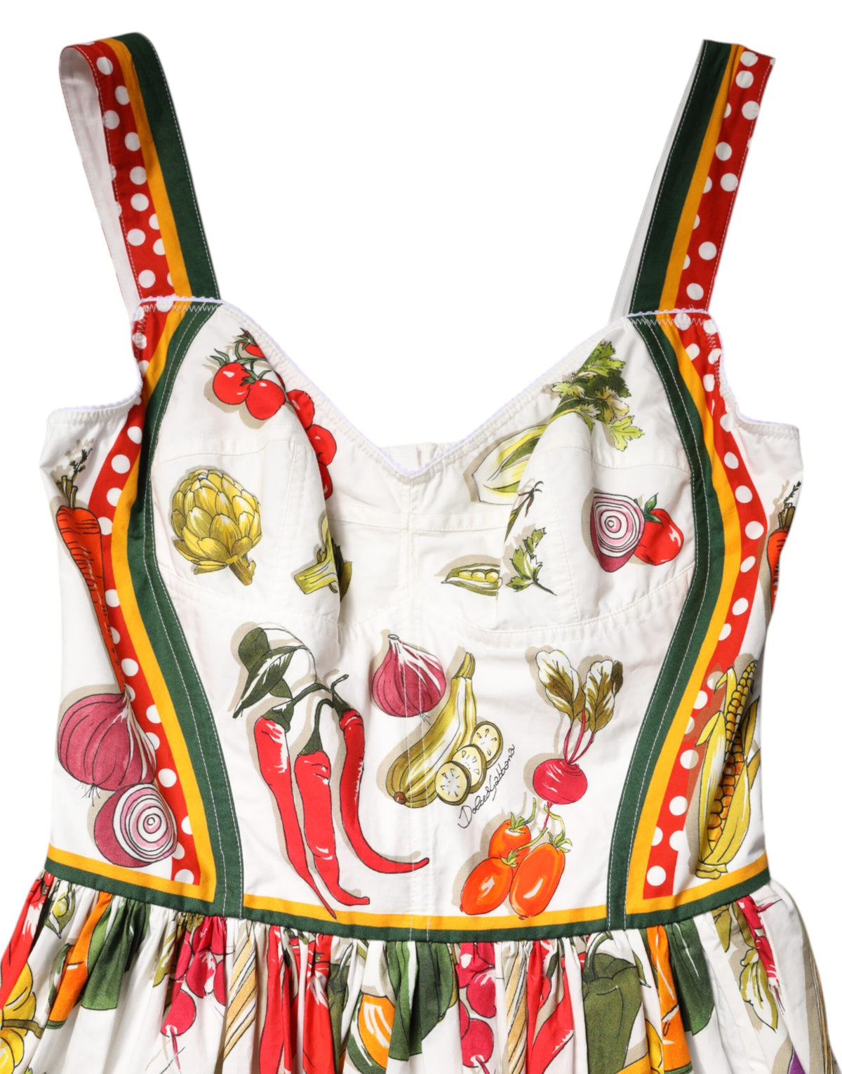 White Vegetables Sleeveless A-line Dress