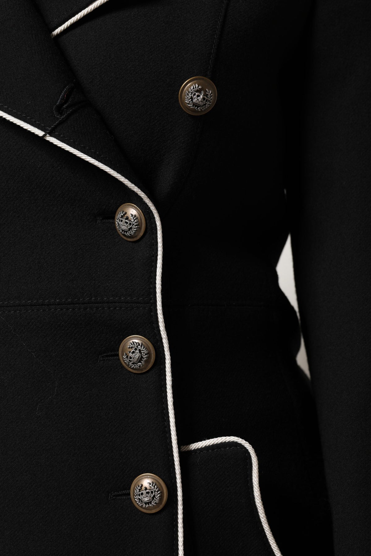 Black Wool Double Breasted Blazer Jacket