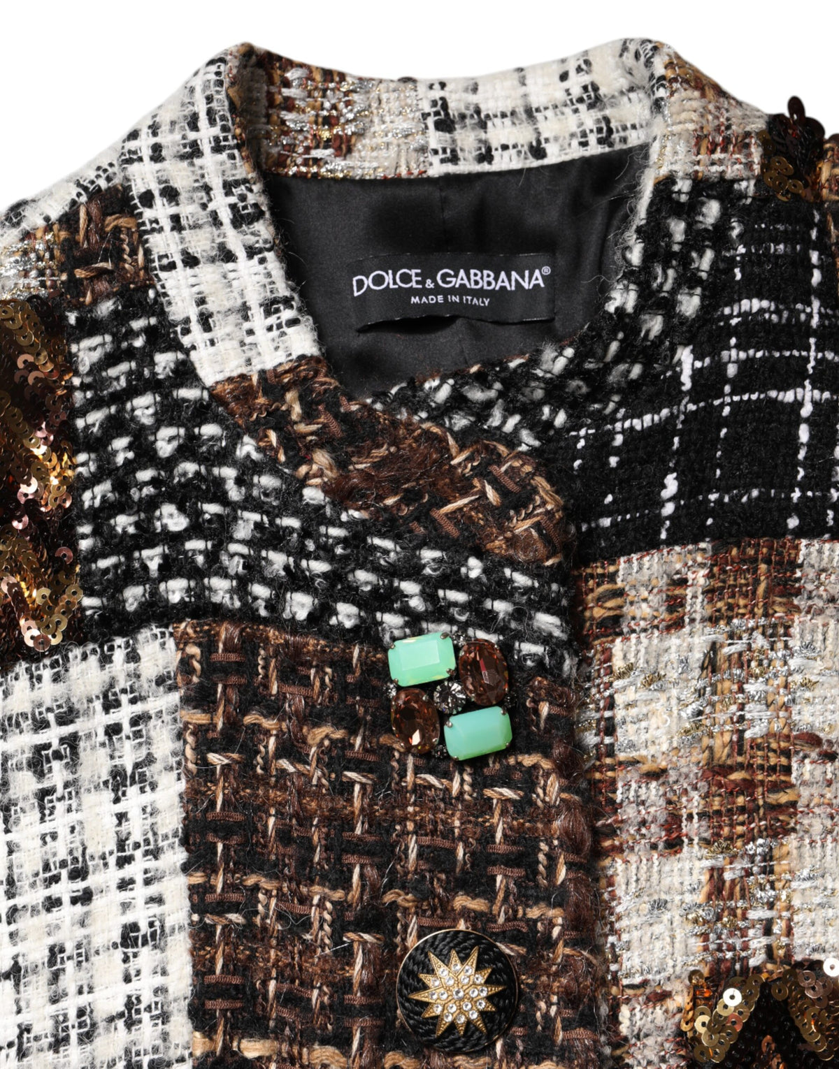 Multicolor Patchwork Button Down Jacket