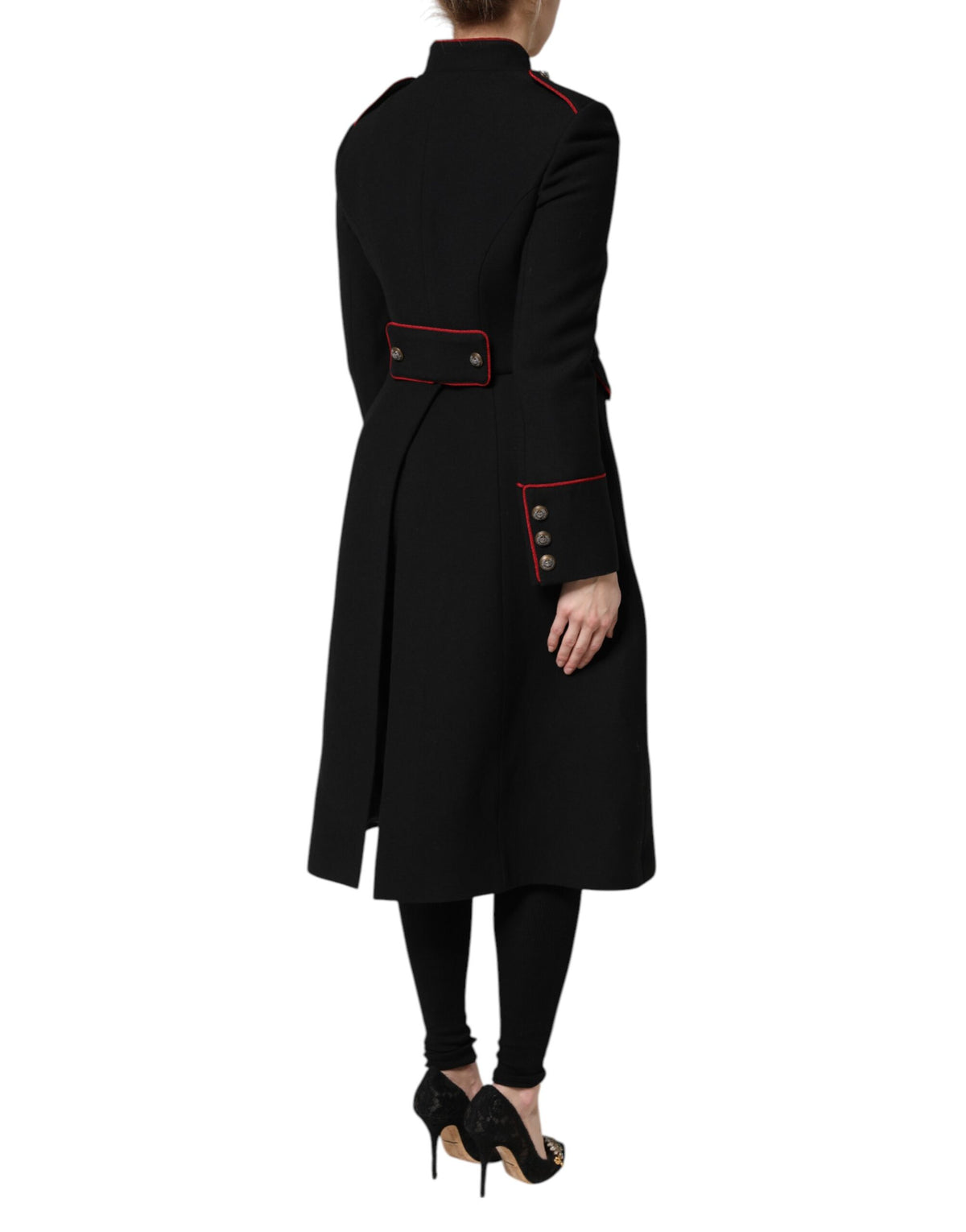 Black Wool Single Breasted Trench Coat Jacket