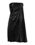 Black Strapless Sheath A-line Mini Dress