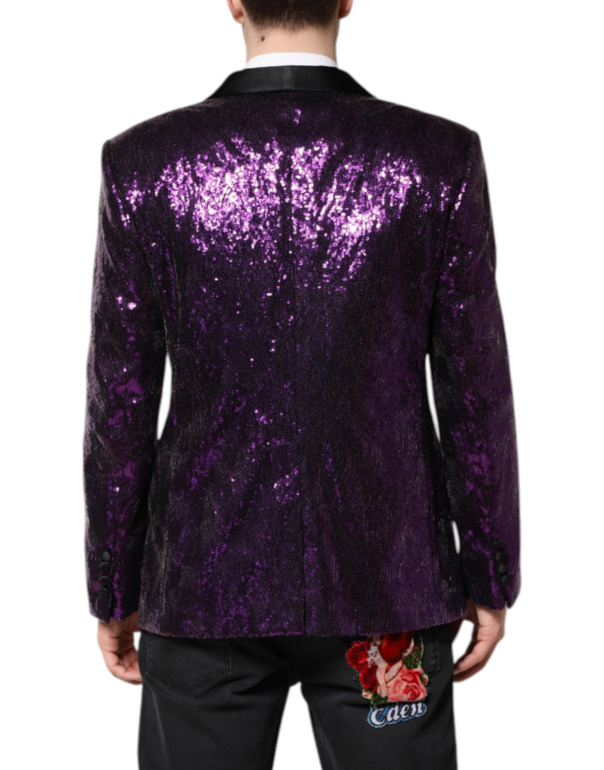 Purple SICILIA Sequin Embellish Coat Jacket