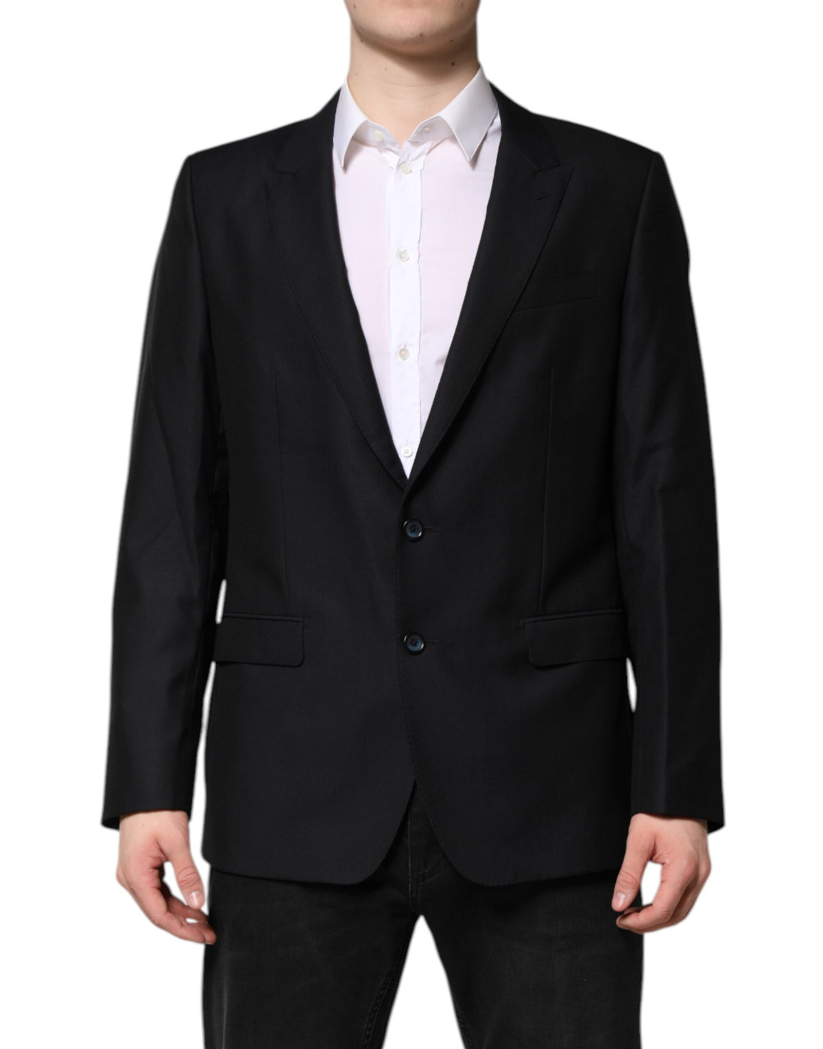 Dark Blue MARTINI Wool Blazer Coat Jacket