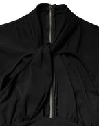 Black Long Sleeves Sheath Midi Dress