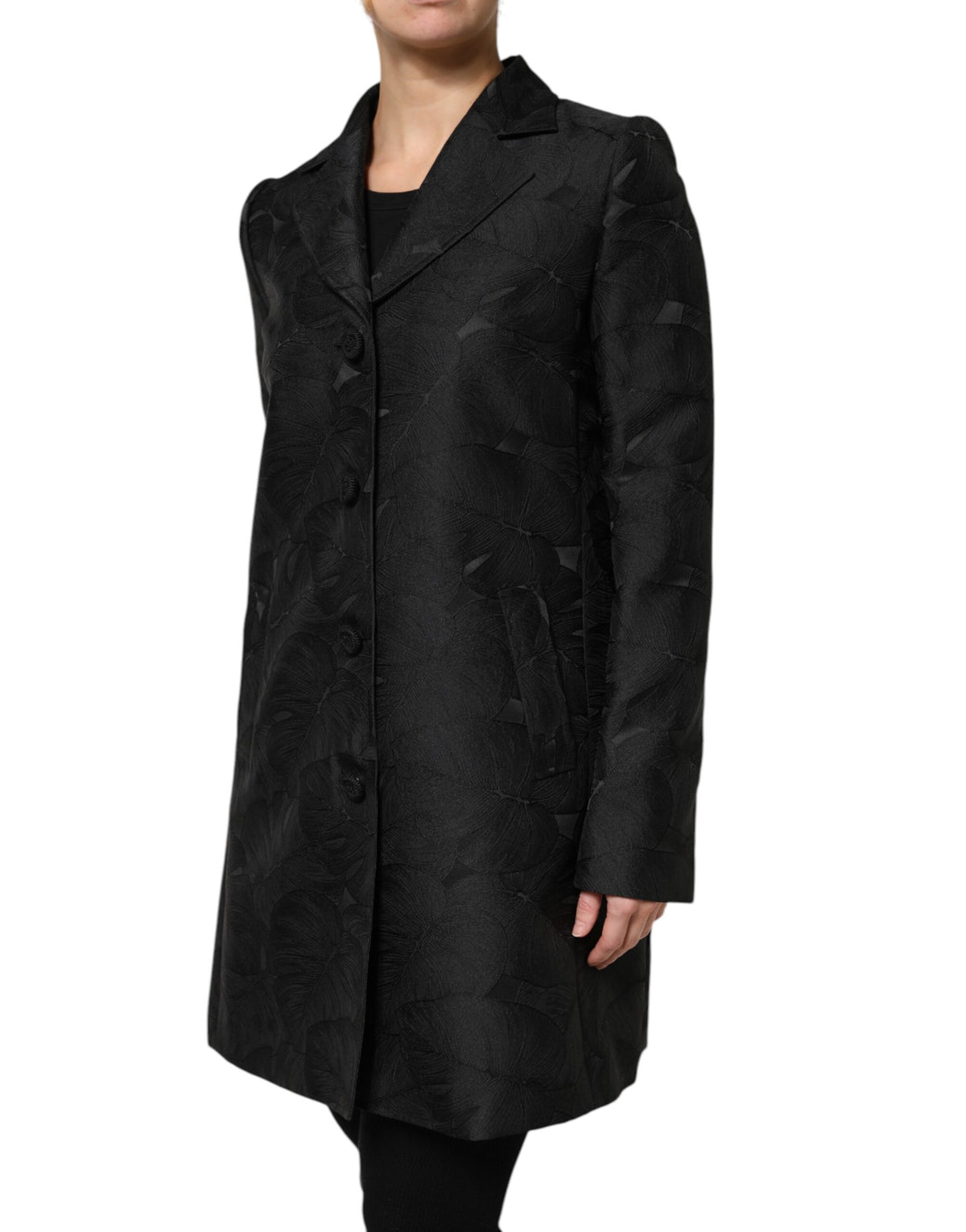 Black Single Breasted Trench Coat Jacket