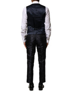 Black Jacquard 3 Piece Single Breasted Suit