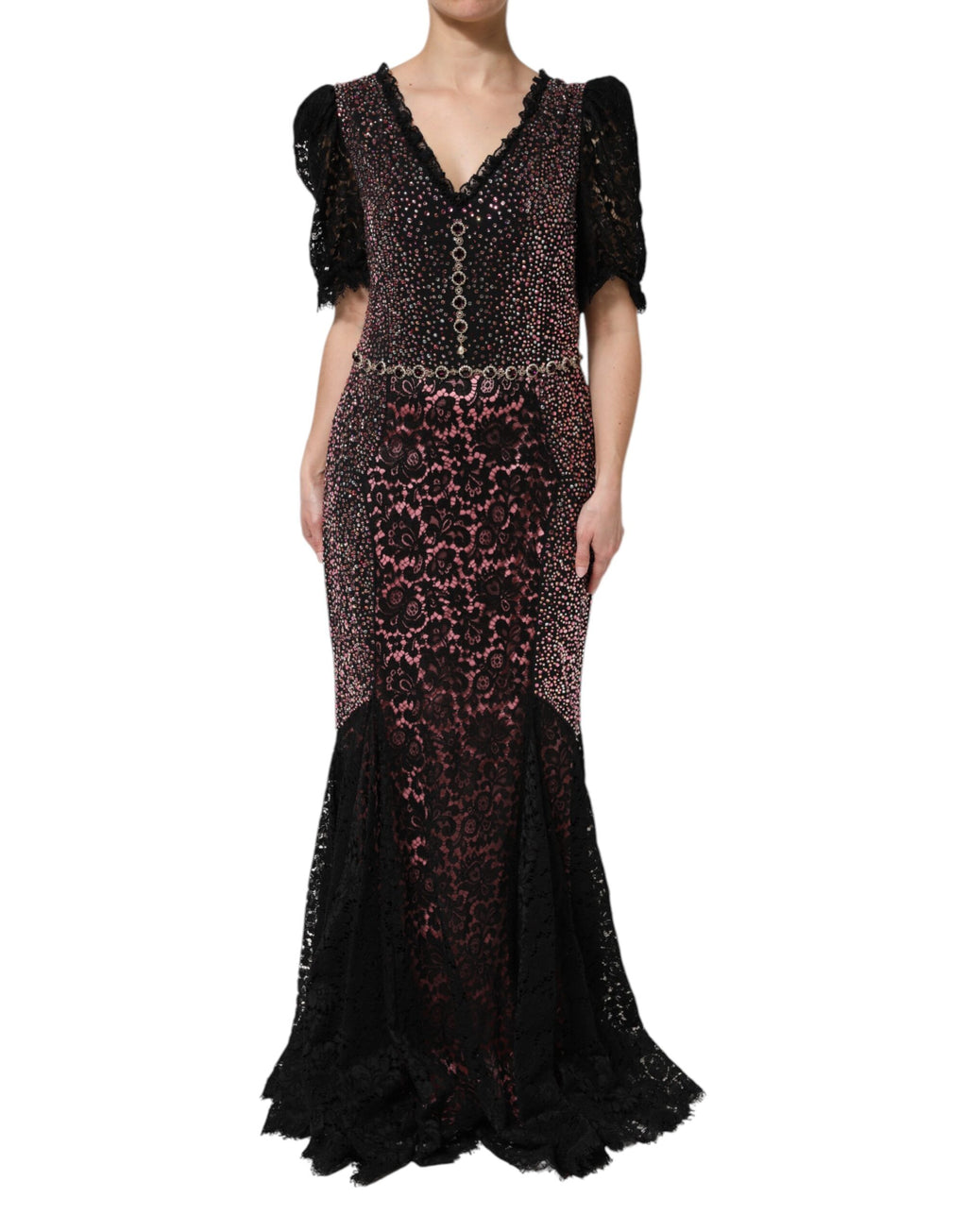 Multicolor Embellished Mermaid Gown Dress
