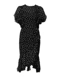 Black White Lace Polka Dot Chiffon Dress