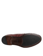 Burgundy Leather Lace Up Derby Dress Shoes