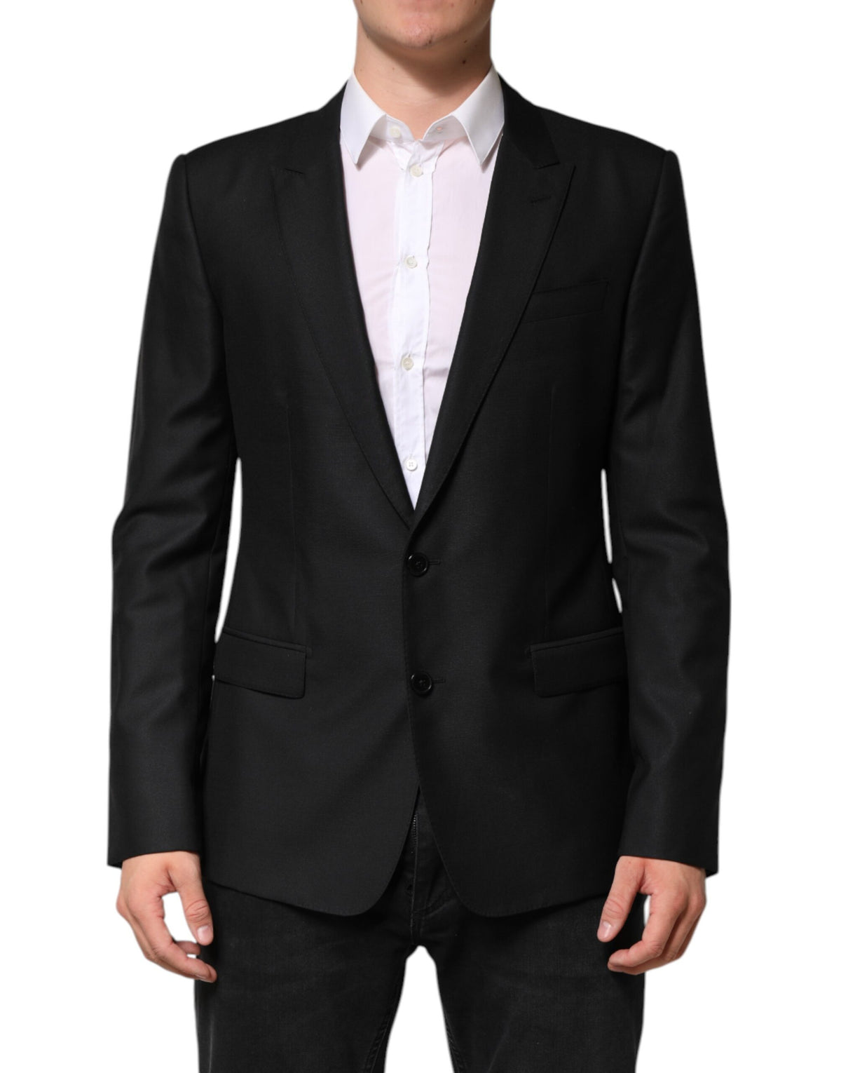 Black Wool Single Breasted Jacket Blazer