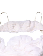 White Bustier Corset Cropped Chiffon Top