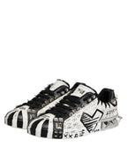 Black White Studded Low Top Sneakers Shoes