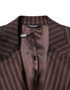 Black Brown Stripe Single Breasted Blazer