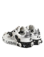 White Portofino Crystal Sneakers  Shoes
