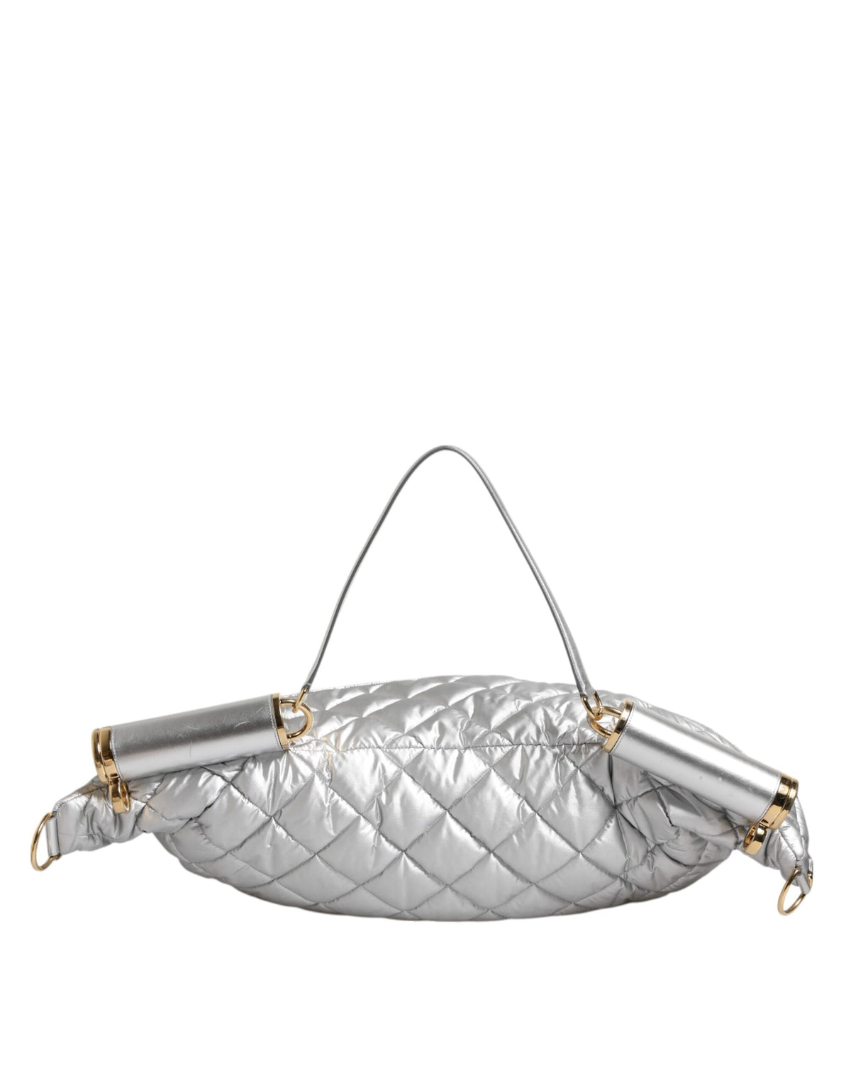 Silver Quilted Filled Crossbody Shoulder Bag SICILY Bag