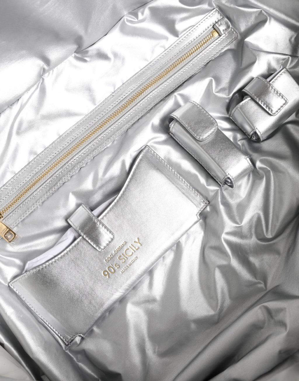 Silver Quilted Filled Crossbody Shoulder Bag SICILY Bag