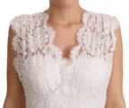 White Flower Lace Corsage Long Maxi Dress