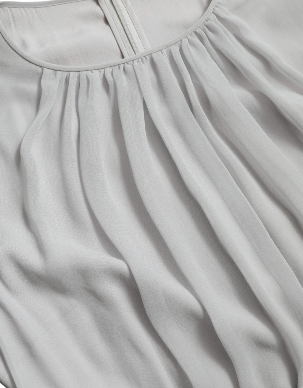 Light Grey Polyester Pleated Long Maxi Dress