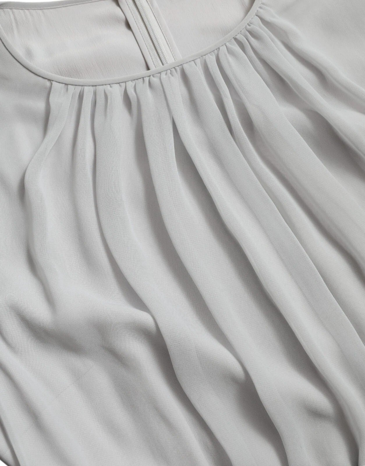 Light Grey Polyester Pleated Long Maxi Dress