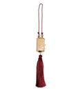 White Resin Gold Metal Crossbody Mini Purse Tassel Bag