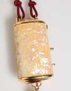 White Resin Gold Metal Crossbody Mini Purse Tassel Bag