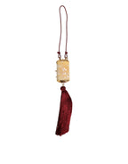 White Resin Gold Metal Crossbody Mini Purse Tassel Bag