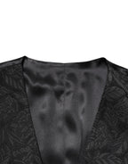 Black 3 Piece Brocade Jacquard Suit MARTINI