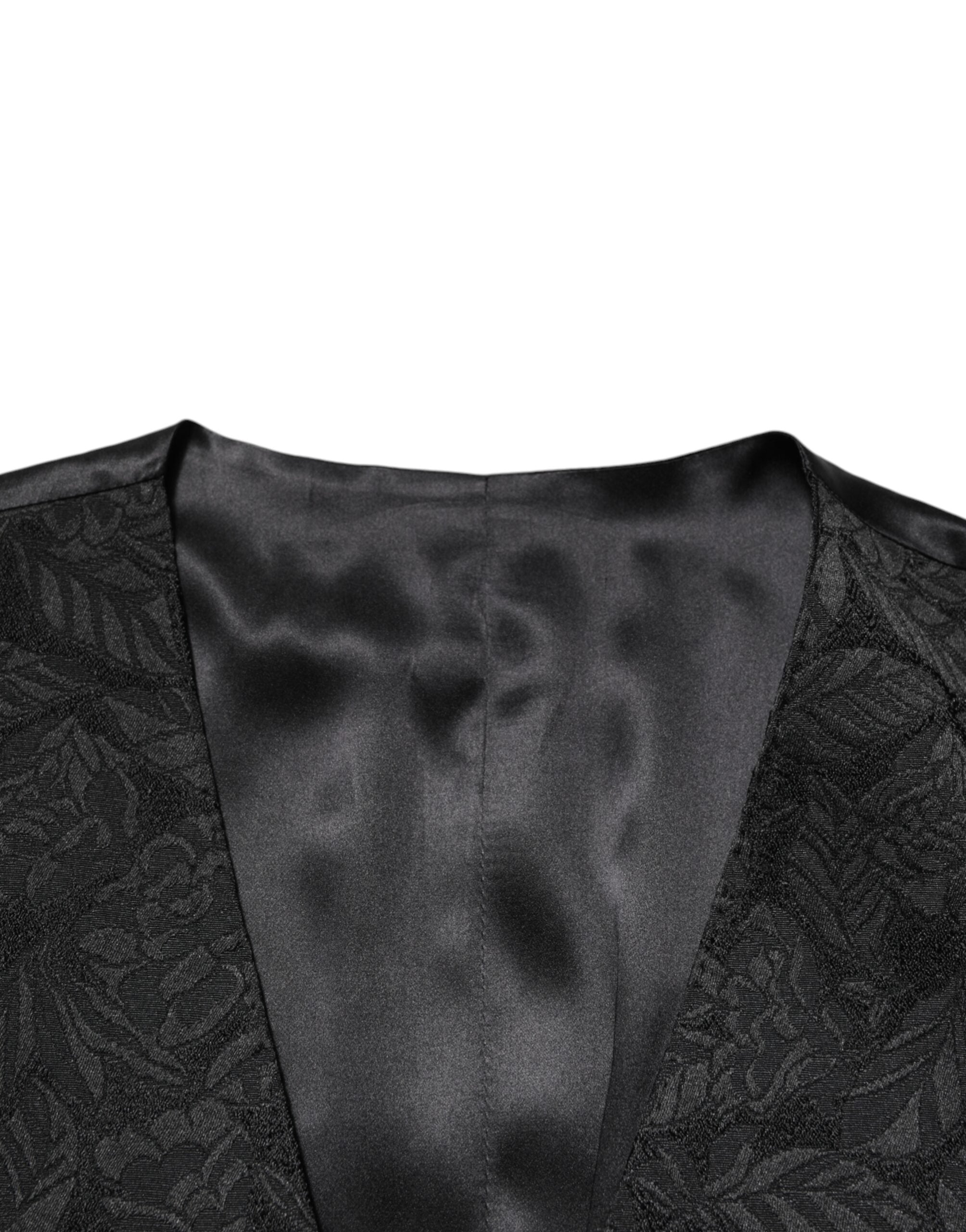 Black 3 Piece Brocade Jacquard Suit MARTINI