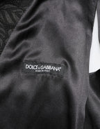 Black 3 Piece Brocade Jacquard Suit MARTINI