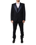 Black 3 Piece Wool Silk Blend Suit SICILIA
