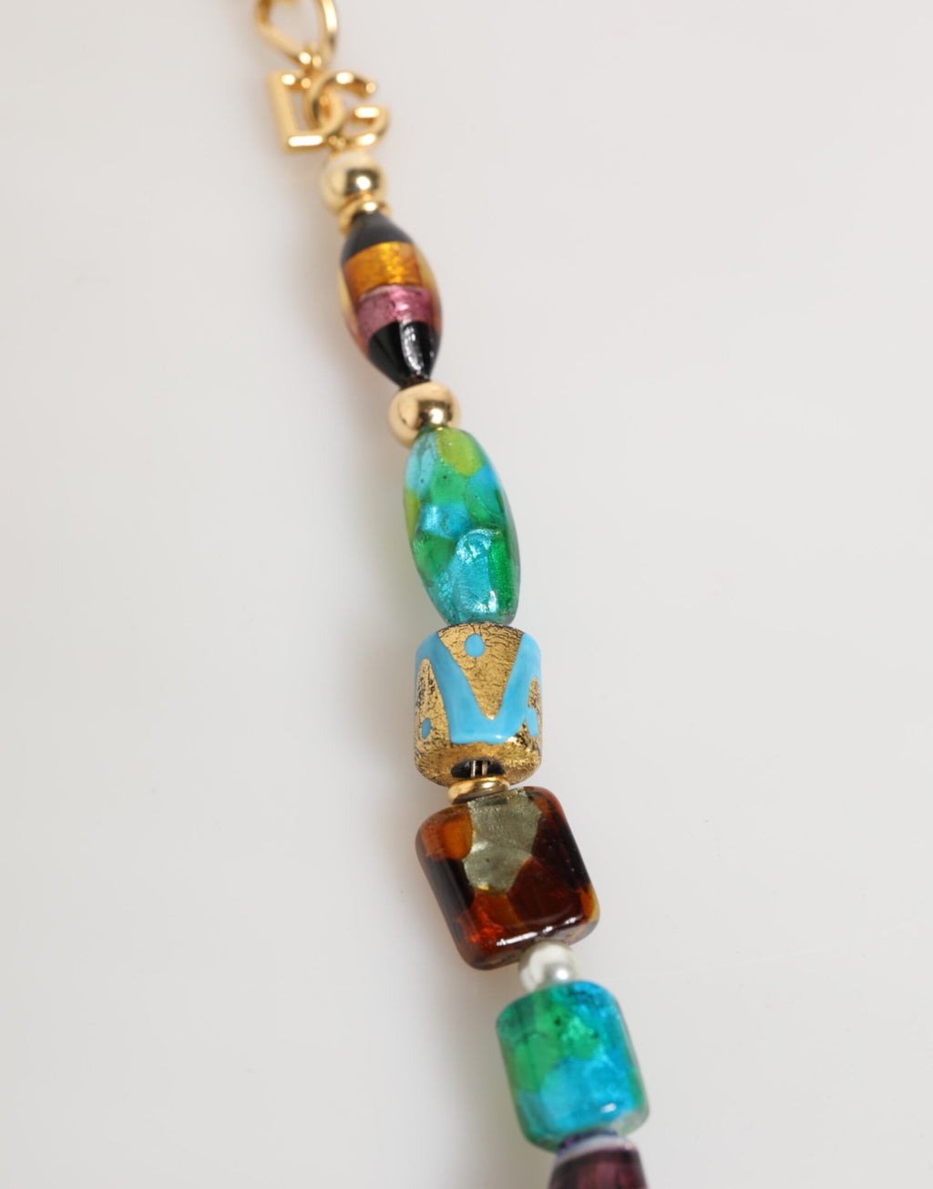 Multicolor Murano Glass Beads Brass Women Jewelry Necklace