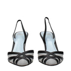 Black Leather High Heel Pumps