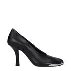 Black Leather High Heel Pumps